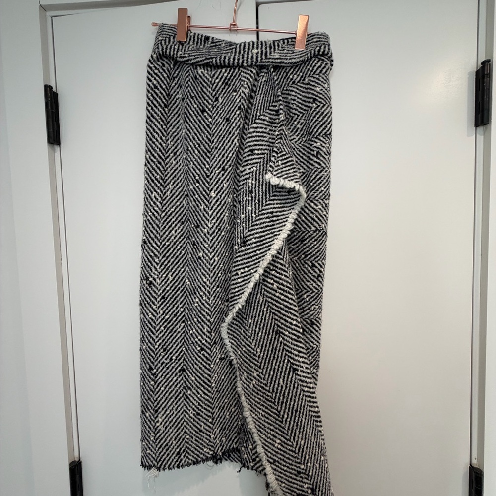 ERDEM Black and White Midi Skirt